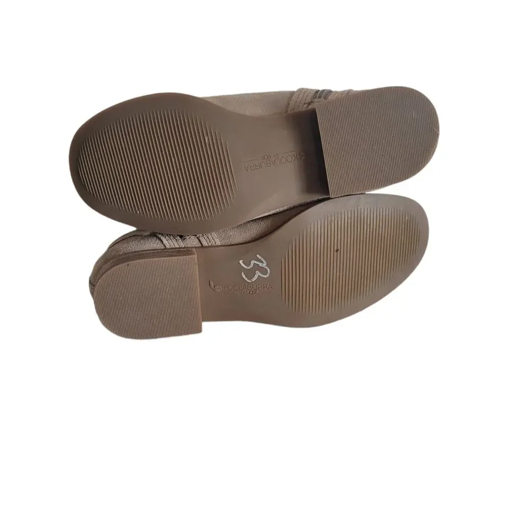 Koolaburra by UGGS Women's Tan Side Zip Round Toe Ankle Booties Size 6